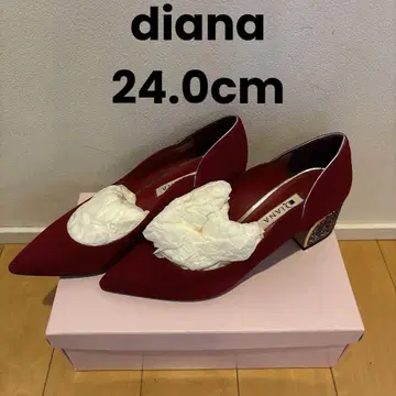 DIANA 빨간색 스틸레토 하이힐 24.0cm