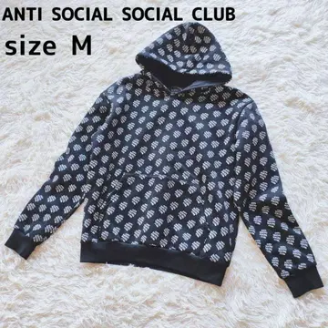 ANTI SOCIAL SOCIAL CLUB 로고 올 패턴 후드티