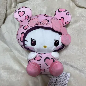 팬더 헬로키티 레이디 레오파드 무늬 BIG 봉제 인형 미사용 새상품