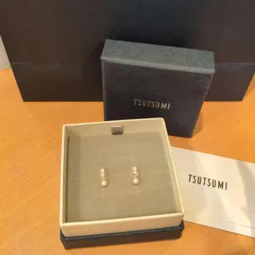 새상품 보증서 포함 TSUTSUMI 10K 펄 귀걸이