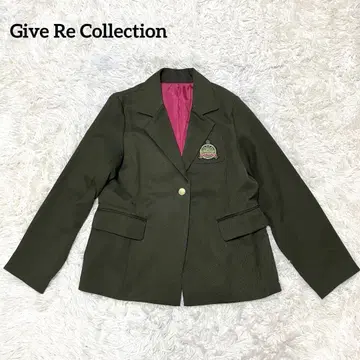 기블리 컬렉션 와펜 부착 블레이저 QVC 카키 L
