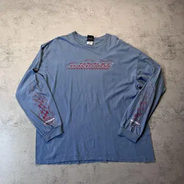 00년대 할리데이비슨 체커 패턴 파이어 패턴 2XL 블루