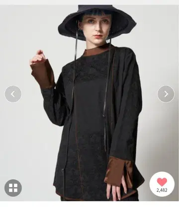 레이스 자카드 파이핑 블라우스