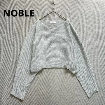 컨디션 최상 NOBLE 페이퍼 얀 카노코 숏 기장 풀오버 니트