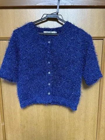 MOUSSY 네이비 숏 기장 가디건