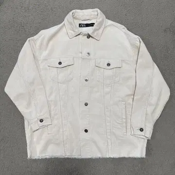 ZARA 아이보리 코듀로이 데님 자켓 M 사이즈