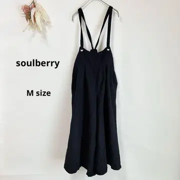 서울베리 soulberry 오버롤 M 블랙 와이드 팬츠