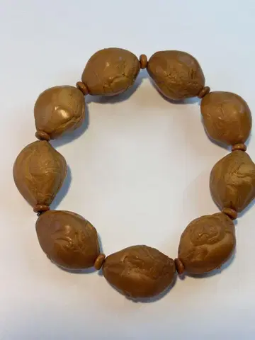 올리브 조각 팔찌 대제와 미인도 염주 장식