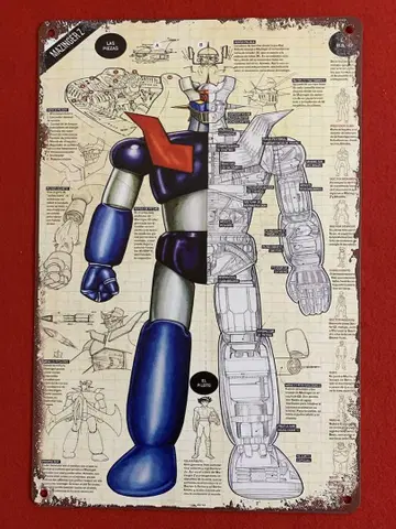 마징가 Z 포스터 금속제 30X20cm 애니메이션 포스터 초합금
