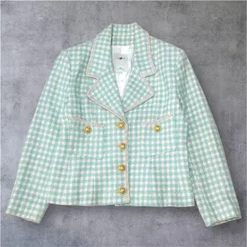 VERTIGO PARIS 자켓 트위드 골드 버튼 자수 프랑스제 L