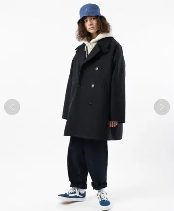Feak's Store 오버 사이즈 피 코트 L 사이즈 네이비