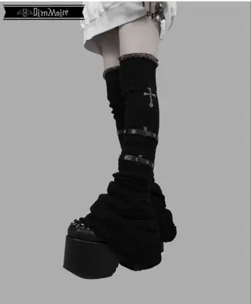 DimMoire 블랙 레그 워머 프리 사이즈 디딤모아르