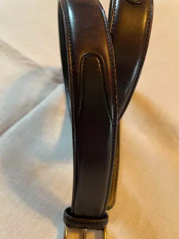 바니스뉴욕 가죽 벨트 34/85 쉘 코도반 다크 브라운