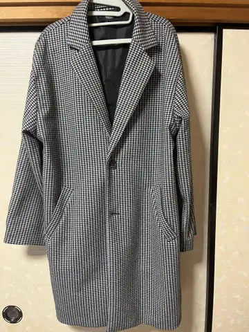 AZUL by MOUSSY 하운드투스 체크 패턴 롱 코트 M 사이즈
