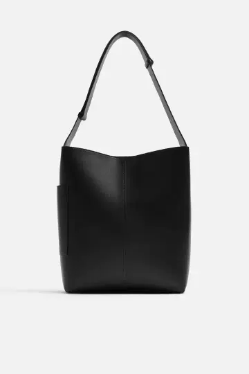 ZARA 포켓 쇼핑백 토트백 블랙