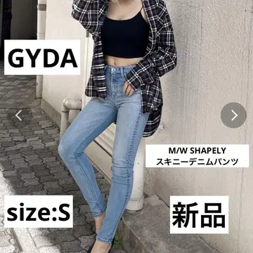 새상품 GYDA M/W SHAPELY 스키니 데님 팬츠 S 블루