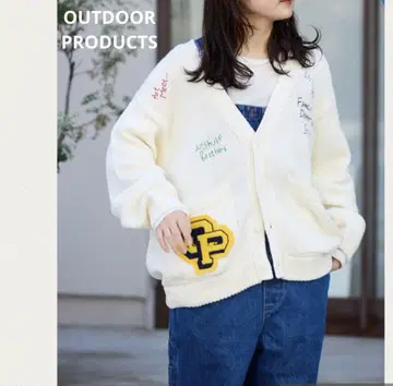 OUTDOOR PRODUCTS 자수 BIG 니트 가디건