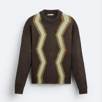ZARA 지오메트릭 자카드 스웨터 니트 L-XL