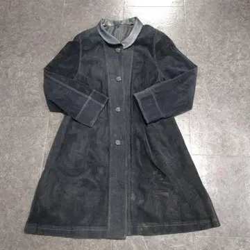 [ 레어 시스루 코트 ] 가죽 & 스웨이드 롱 기장 2way