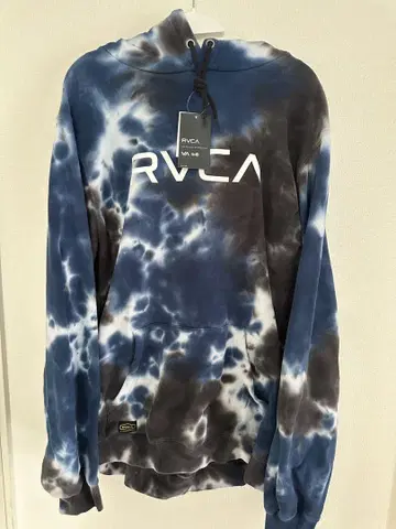 RVCA 블루 타이다이 후드티 L 사이즈 후디 Foodie