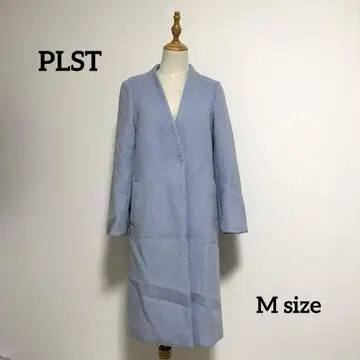 [ PLST ] 노카라 울 롱 코트 [ M ] 스카이블루 여성용