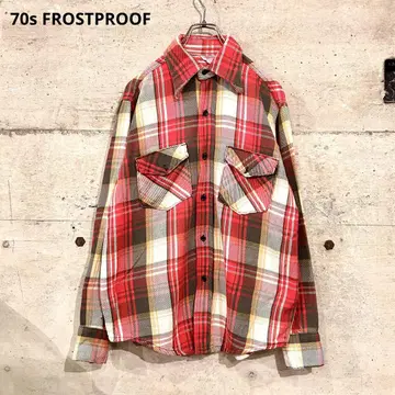 70s FROSTPROOF 플란넬 셔츠 체크 뱀 플란넬