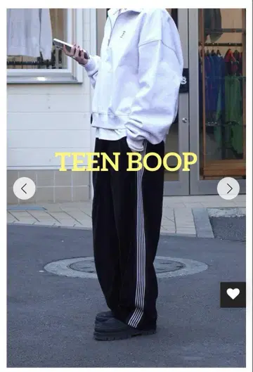 TEEN BOOP 벨로아 라인 루즈 팬츠