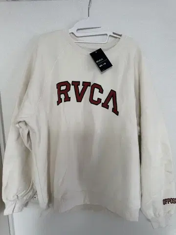 RVCA 크림색 래글런 맨투맨 트레이닝복