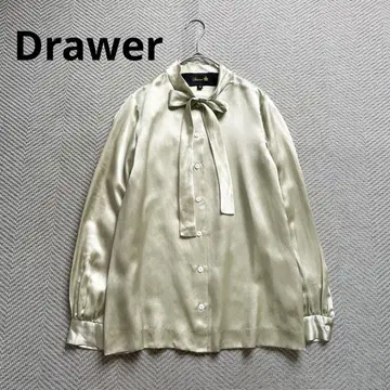 Drawer 드로어 코튼 실크 새틴 보타이 블라우스 긴팔 36