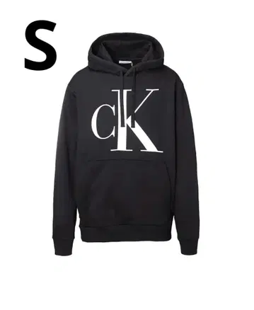 미사용 새상품 S Calvin Klein 블랙 후드 부착 후드티
