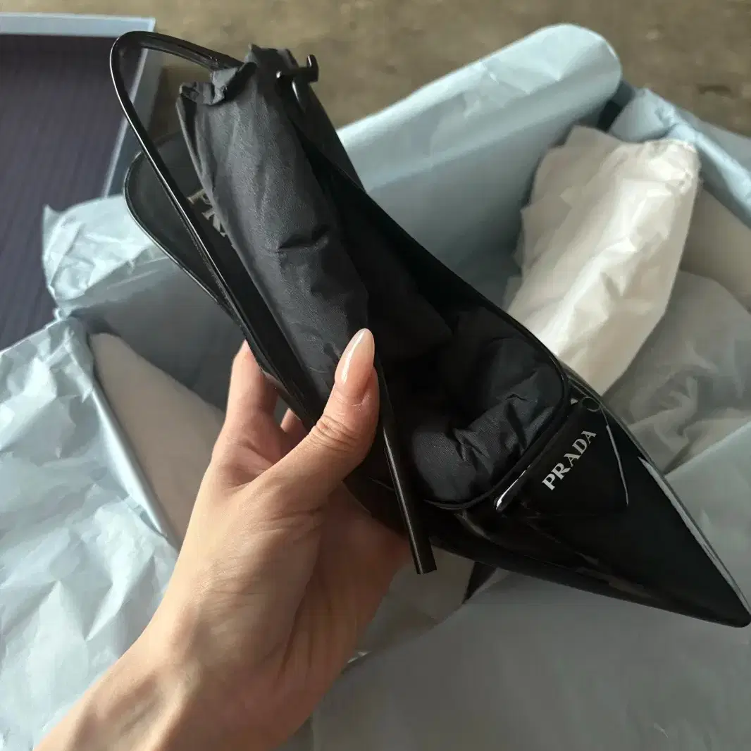 Prada Patent Slingback Pumps (Black/New)