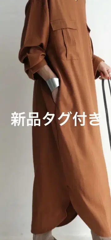 택 포함 새상품 긴팔 원피스 안티카 patterntorso 브라운
