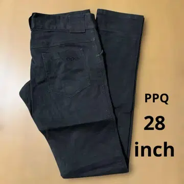PPQ 슬림핏 블랙 스트레이트 팬츠 사이즈 28 인치 여성용