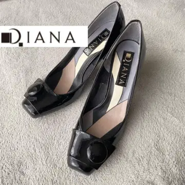 [ 선착순 ] 미사용 21.5cm Diana 블랙 에나멜 펌프스 파티