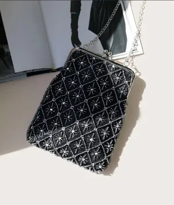 GIRL 비즈 자수 가마구치 숄더 파티 백 결혼식