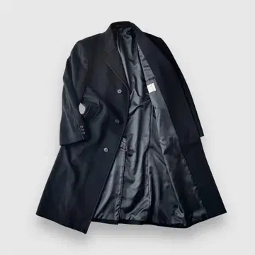 빈티지 울 캐시미어 체스터 코트 블랙 L 구제 의류