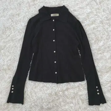 [ 새상품급 ] 코코딜 펄 버튼 셔츠 칼라 니트 가디건