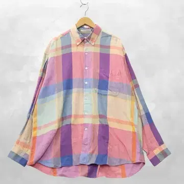 PERRY ELLIS 페리 엘리스 버튼 다운 긴팔 체크 셔츠 XL