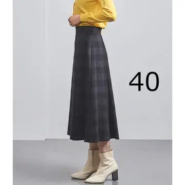 유나이티드 애로우즈 오리지널 체크 무늬 세미 플레어 스커트 사이즈 40