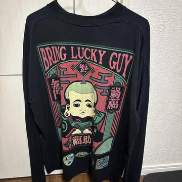 코쿠보즈 냉동 BRING LUCKY GUY 블랙 티셔츠 XL