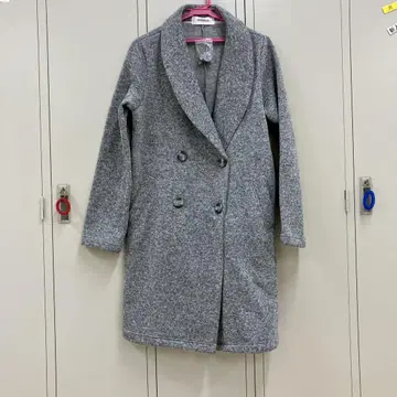 그레이 더블 브레스트 코트