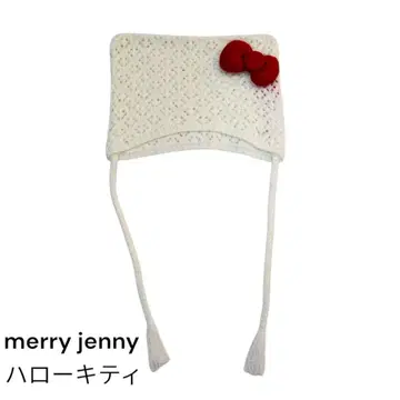 merry jenny 헬로키티 콜라보 리본 보닛 니트 캡