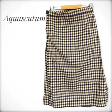 Aquascutum 아쿠아 스큐텀 체크 울 여성용 스커트