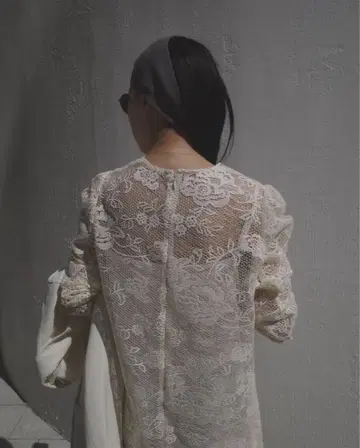 Ameri VINTAGE 아이보리 레이스 긴팔 원피스