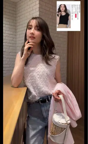 25SS 프렌치 슬리브 복슬복슬 퍼지 탑