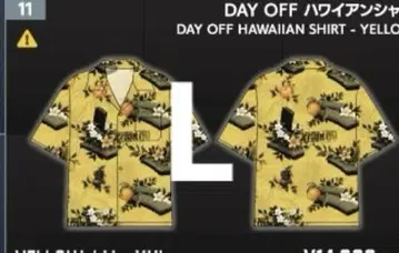 tgs2025 타르코프 DAY OFF 하와이안 셔츠 노랑 도쿄 게임쇼