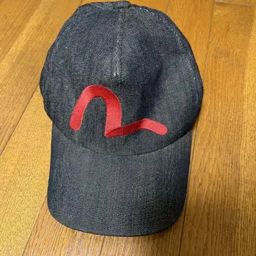EVISU 에비수 데님 캡 빨간색 로고 자수