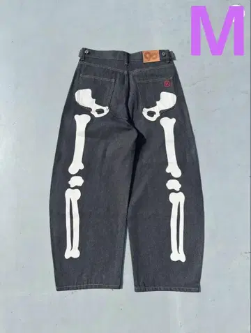 9090 Bone Hand Rigid 데님 팬츠