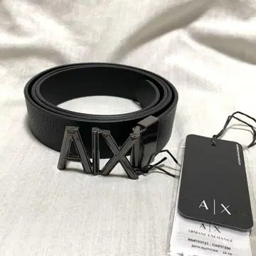 새상품 정품 AX 아르마니 익스체인지 남성용 천연 가죽 벨트 블랙