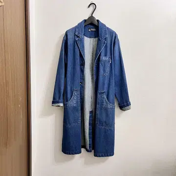 CUBE SUGAR 큐브 슈가 데님 롱 코트 자켓